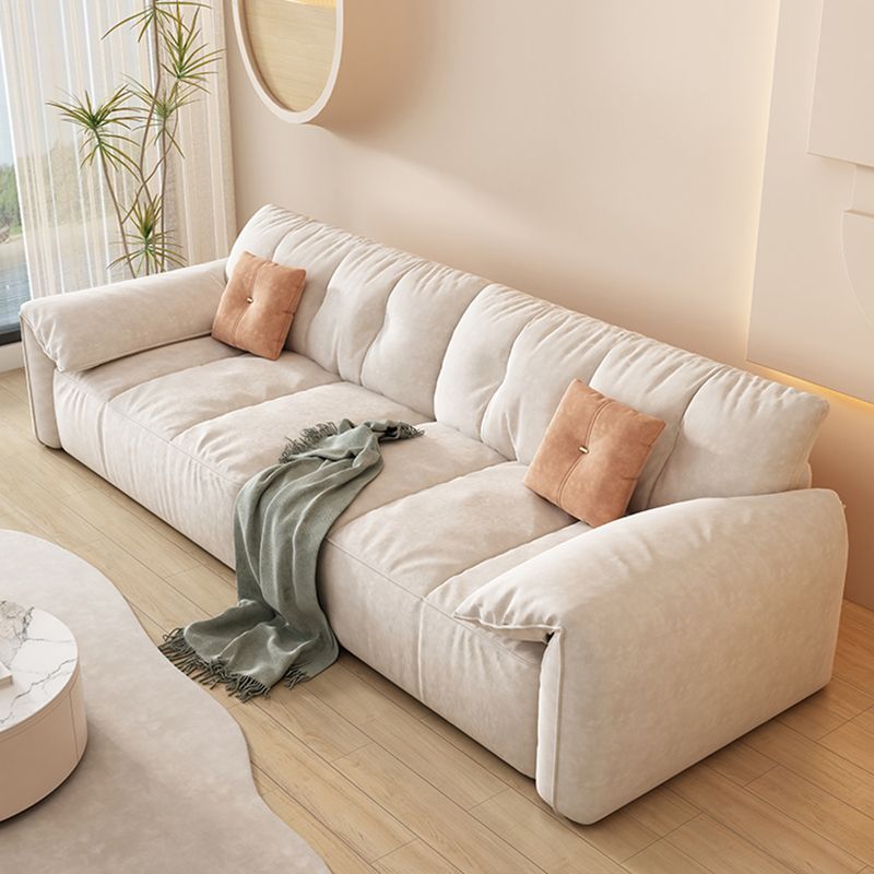 Off-White Fabric Sofa Pillow Top Arm Reclining Loveseat for Bonus Room Clearhalo 'furn' 'furn_sofas' 'Furniture' 'Living Room Furniture' 'Sofa' 'sofas' 1200x1200_7ceb3a68-690e-4ce1-9d50-b1247e64e6c0