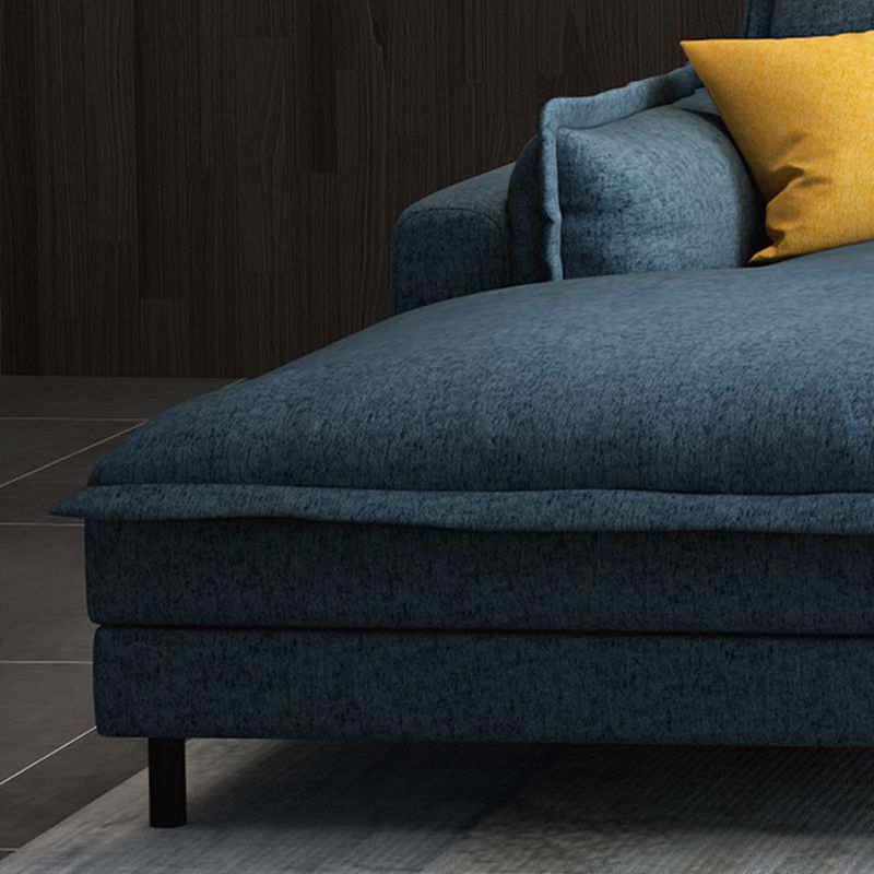 Section moderne avec oreiller dos et oreiller les bras pour 4 personnes en bleu