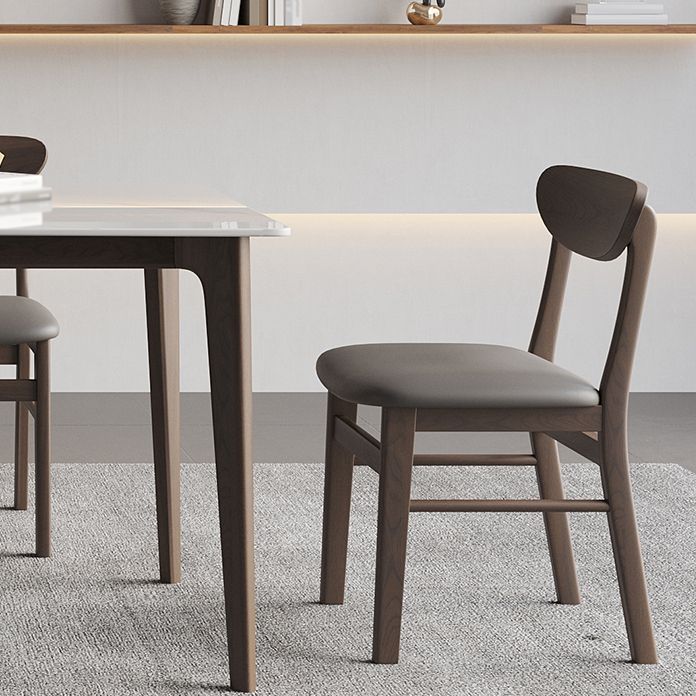 4 Legs Wood Dining Table Mid-century Modern Style Rectangle White Stone Top Dining Table Clearhalo 'Dining Tables & Seating' 'Dining Tables' 'dining_table' 'furn' 'furn_dining_table' 'Furniture' 'Kitchen & Dining Furniture' 1200x1200_7cedaa4c-3957-41c1-a86d-04903cfb4ed5