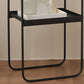 Mid-Century Tray Side Table Iron Sled Base End Table with Shelf