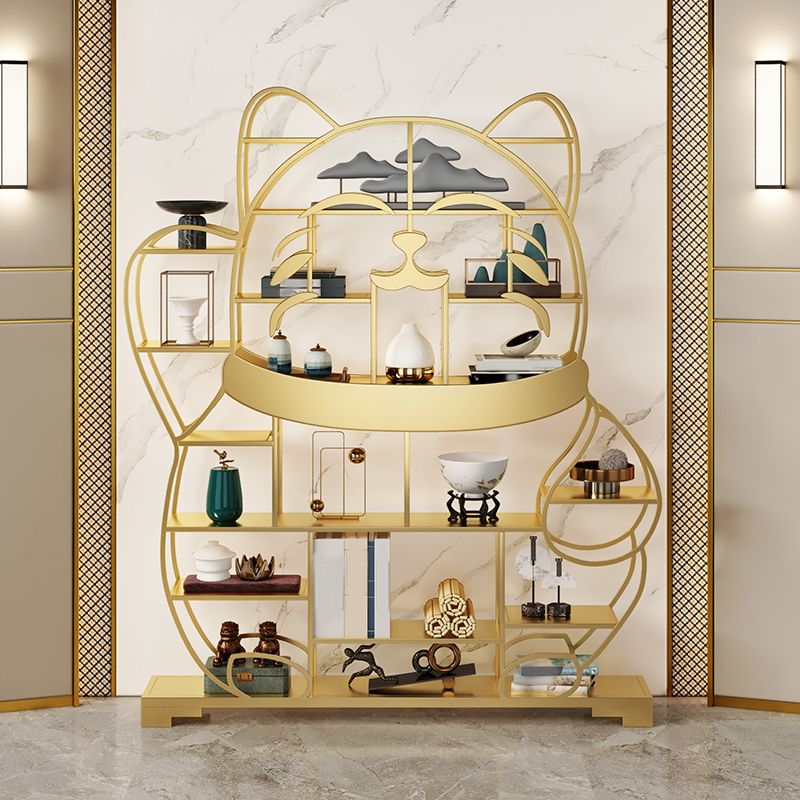 Glam Shelves Included Bookcase Standard Open Back Metal Bookshelf Clearhalo 'Bookcases' 'furn' 'furn_bookcases' 'Furniture' 'Office Furniture' 1200x1200_7cf02682-e182-4799-9f70-d8ffdc5bf7ec