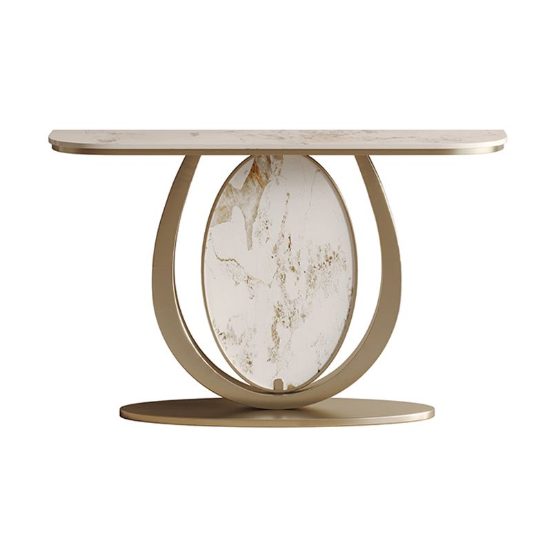 Tabella della console in pietra alta 33,46 "Tabella accento in acciaio resistente a graffio