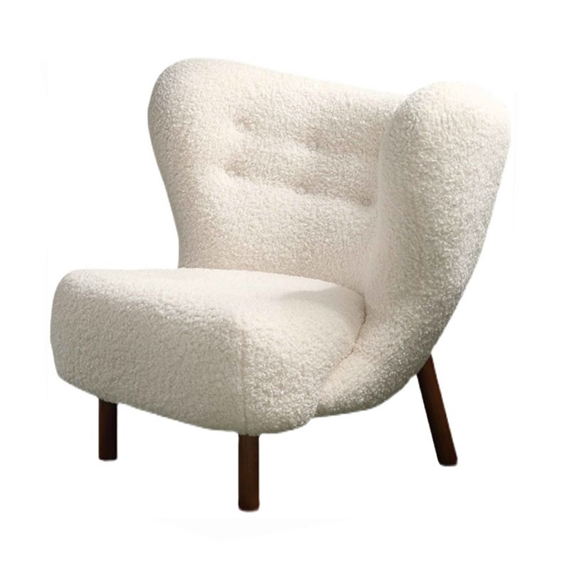 Scandinavian Slipper Accent Chair Solid Wood Frame Slipper Chair