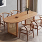Modern Dining Table Solid Wood Top Dining Table with Double Rattan Base for Living Room Clearhalo 'Dining Tables & Seating' 'Dining Tables' 'dining_table' 'furn' 'furn_dining_table' 'Furniture' 'furniture_dining_table' 'Kitchen & Dining Furniture' 1200x1200_7cf265a5-6ce0-420a-ac56-0278e2914121