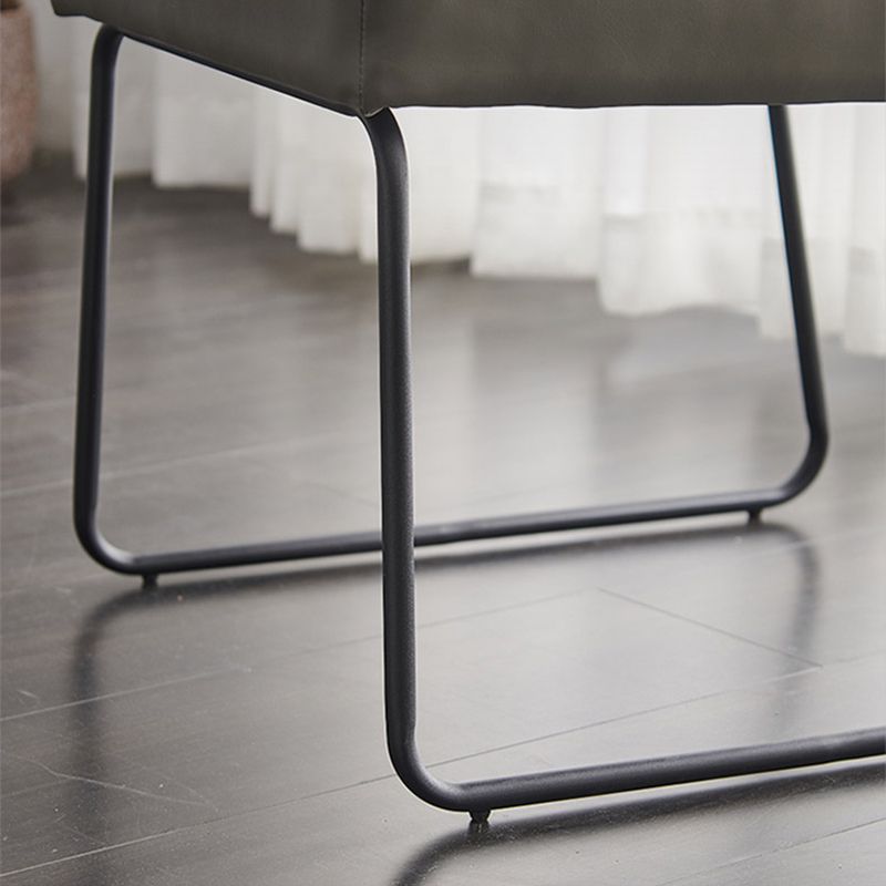 Contemporary Metal Dining Armless Chair Faux Leather Dining Chairs for Home Use Clearhalo ' kitchen&dining_furn' 'Dining Chairs' 'Dining Tables & Seating' 'dining_chair' 'furn' 'furn_dining_chair' 'Furniture' 'furniture_dining_chair' 'Kitchen & Dining Furniture' 'kitchen' 1200x1200_7cf4fc1b-990e-496c-8a4d-4e6343575982