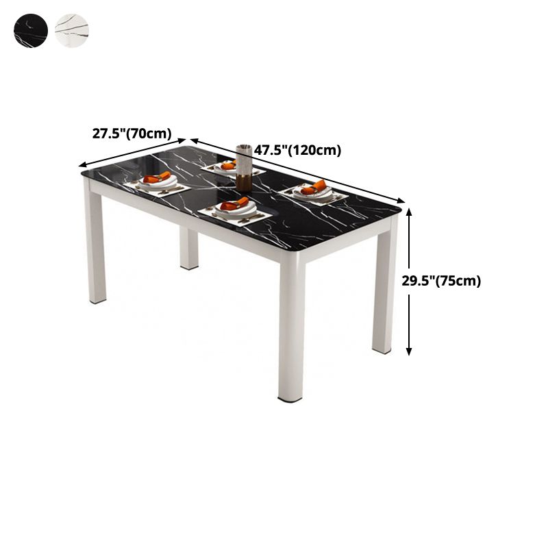Modern Glass Top Dining Table Rectangle Dining Table with 4 Legs Clearhalo 'Dining Tables & Seating' 'Dining Tables' 'dining_table' 'furn' 'furn_dining_table' 'Furniture' 'furniture_dining_table' 'Kitchen & Dining Furniture' 'kitchen' 'kitchen_dining_table' 1200x1200_7cf55977-1a18-4a54-8b4d-f892b54ae0c8