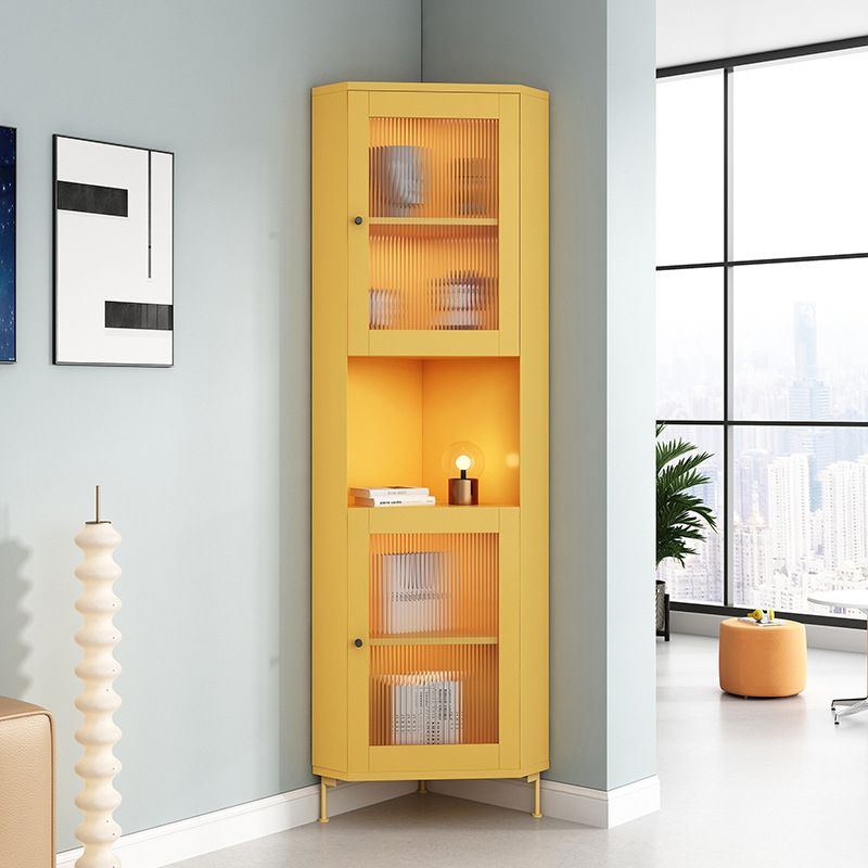 15.75" L * 15.75" W Storage Cabinet with Shelf and Glass Doors Triangle Cabinet Clearhalo 'Cabinets & Chests' 'cabinets_chests' 'furn' 'furn_cabinets_chests' 'Furniture' 'Living Room Furniture' 1200x1200_7cf55fd1-6600-4d8c-b0f2-25ec060aee1e