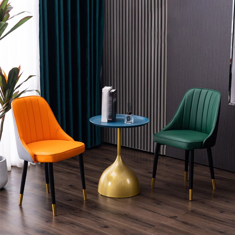 Scandinavian Indoor Side Chair Metal Upholstered Parsons Dining Room Chair Clearhalo ' kitchen&dining_furn' 'Dining Chairs' 'Dining Tables & Seating' 'dining_chair' 'furn' 'furn_dining_chair' 'Furniture' 'furniture_dining_chair' 'Kitchen & Dining Furniture' 'kitchen' 1200x1200_7cf6ea0a-7e97-4632-a5a1-f5c5dbb6018d