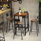Industrial Square Solid Wood Bar Table Set 1/2/3/5 Pieces Counter Table with High Stools