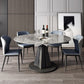Modern Round Drop-Leaf Dining Table Sintered Stone Table with Pedestal Base,53.1"L x 33.5"W x 30"H Clearhalo ' dining_table' 'Dining Tables & Seating' 'Dining Tables' 'furn' 'furn_dining_table' 'Furniture' 'furniture_dining_table' 'Kitchen & Dining Furniture' 'kitchen&dining_furn' 'kitchen' 'kitchen_dining_table' 1200x1200_7cf74d13-83c4-4662-bb5e-6063edb53605