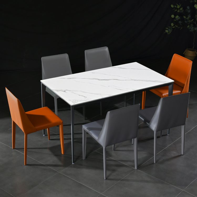 Contemporary Leather Dining Room Chairs Upholstered Armless Dining Chairs for Home Use Clearhalo ' kitchen&dining_furn' 'Dining Chairs' 'Dining Tables & Seating' 'dining_chair' 'furn' 'furn_dining_chair' 'Furniture' 'furniture_dining_chair' 'Kitchen & Dining Furniture' 'kitchen' 1200x1200_7cf75ac2-7f12-4e6e-ad4b-e4b95c282d21