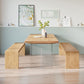 Pine Wood Top Dining Table Modern Solid Wood Table with Sled Base