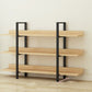 棚付きの現代的な金属と木製の本棚オープンシェルフ本棚