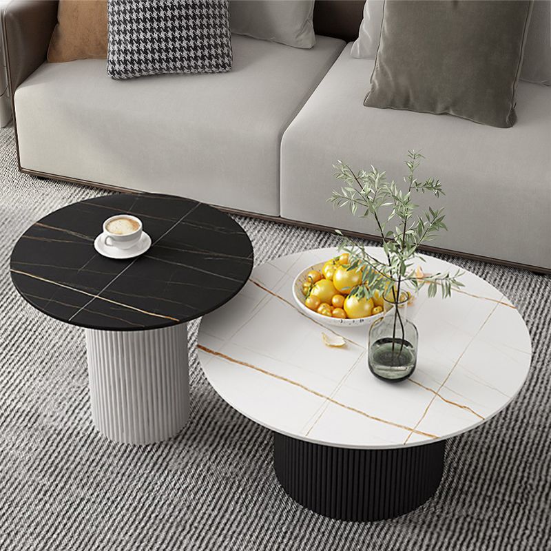 Modern Style Black/white Rock Slab Top Metal Craft Round Coffee Table Clearhalo 'Coffee & Accent Tables' 'Coffee Tables' 'coffee_tables' 'furn' 'furn_coffee_tables' 'Furniture' 'Living Room Furniture' 1200x1200_7cf8e241-e564-4c04-8f69-49472f418db7