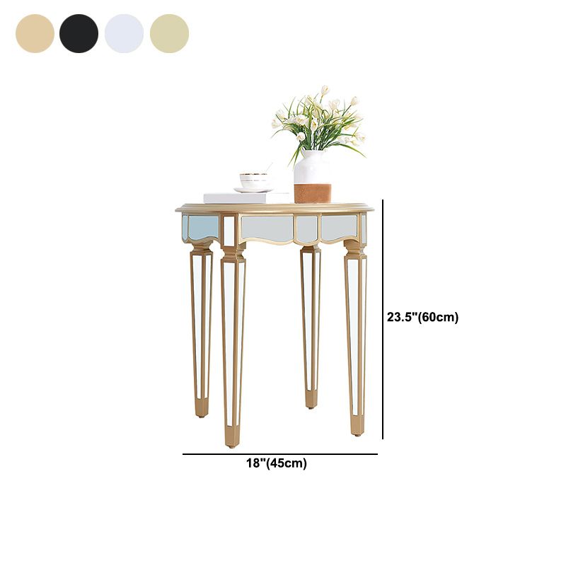 Round Glass Top Side End Table Modernistic Solid Wood 4 Legs End Table Clearhalo 'Coffee & Accent Tables' 'End & Side Tables' 'end_side_tables' 'furn' 'furn_end_side_tables' 'Furniture' 'Living Room Furniture' 1200x1200_7cf8ea91-a5e5-496a-9df2-48d61770719f
