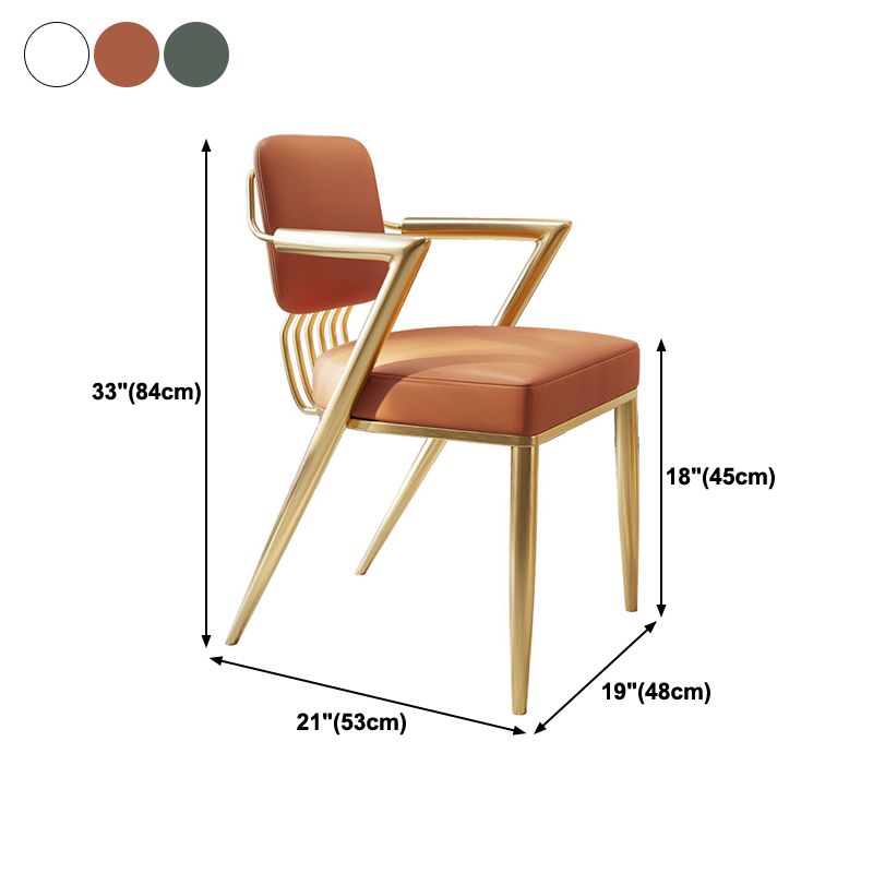 Scandinavian Style Arm Open Back Side Chairs Faux Leather Dining Chairs Clearhalo 'Dining Chairs' 'Dining Tables & Seating' 'dining_chair' 'furn' 'furn_dining_chair' 'Furniture' 'furniture_dining_chair' 'Kitchen & Dining Furniture' 1200x1200_7cf9737a-95d3-4069-a432-afc992d8f730
