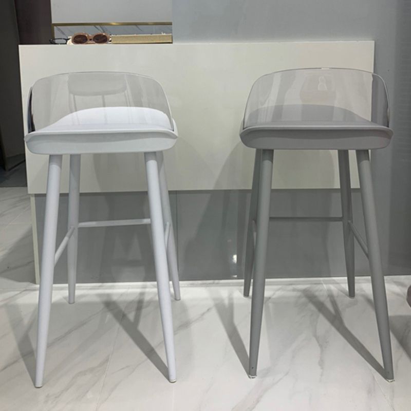 Modern Armless Backrest Counter Stool Iron Cafe Bar Stool with Acrylic Seat and Pedal Clearhalo 'Bar Furniture' 'Bar Stools' 'bar_stools' 'furn' 'furn_bar_stools' 'Furniture' 'furniture_bar_stools' 'Kitchen & Dining Furniture' 1200x1200_7cf9bd99-fa29-4257-a070-177436b0d1d5