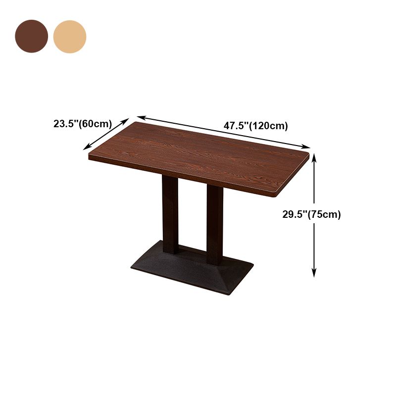 Industrial Wooden Table for Restaurant Dining Table with Pedestal Base in Black Clearhalo 'Dining Tables & Seating' 'Dining Tables' 'dining_table' 'furn' 'furn_dining_table' 'Furniture' 'furniture_dining_table' 'Kitchen & Dining Furniture' 'kitchen' 'kitchen_dining_table' 1200x1200_7cfade32-d71e-4e2b-940c-32ae2240314b