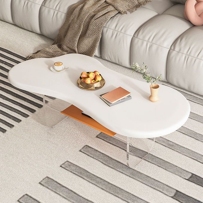 Modern White Trestle Coffee Table Geometric Manufactured Wood Cocktail Table Clearhalo 'Coffee & Accent Tables' 'Coffee Tables' 'coffee_tables' 'furn' 'furn_coffee_tables' 'Furniture' 'Living Room Furniture' 1200x1200_7cfbe2c3-8b82-444a-baf2-64f0882b436c