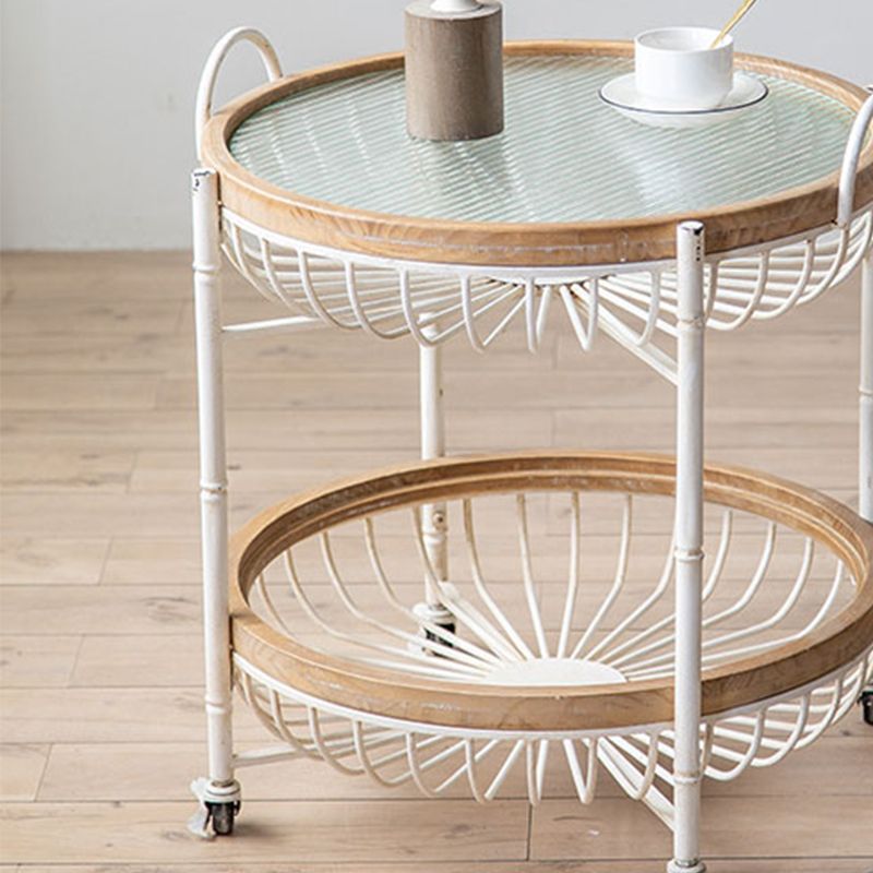 Metallkreuzbeine Endtisch weißer Glasobertisch Akzent