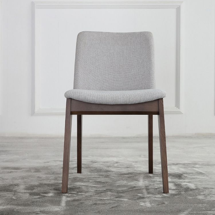 Witte gestoffeerde eetkamerstoelen keuken eetwarmeloze stoel met houten benen