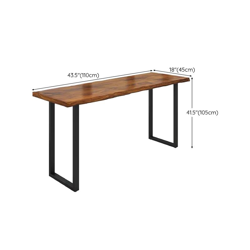 Contemporary Solid Wood Bar Stool Table Rectangle Bar Table in Brown