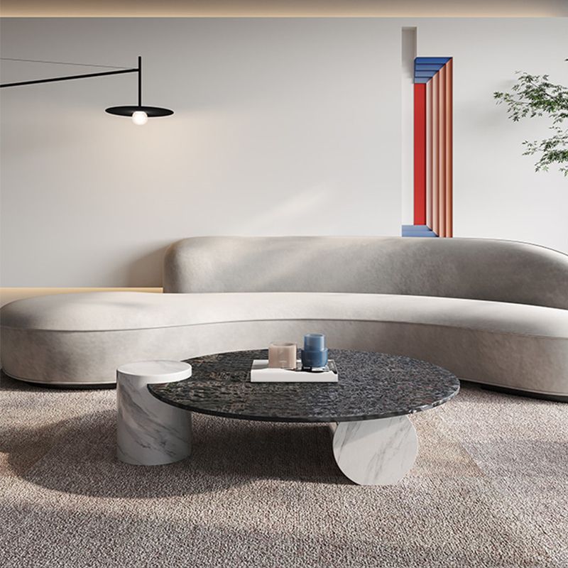 Tropical Round Cocktail Table Glass Pedestal Single Coffee Table Clearhalo 'Coffee & Accent Tables' 'Coffee Tables' 'coffee_tables' 'furn' 'furn_coffee_tables' 'Furniture' 'Living Room Furniture' 1200x1200_7cff0252-81e9-4c2c-87f6-44b3ffa671f0