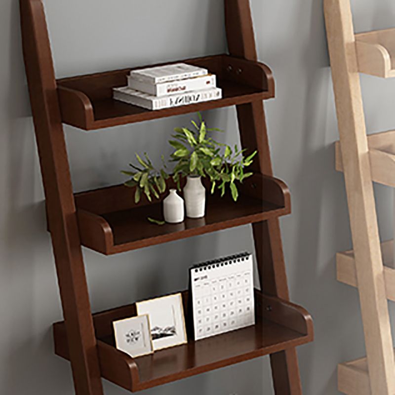 5 Shelves Ladder Bookshelf Wooden Contemporary Bookcase ,11.8" W x 55.1" H