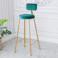 Scandinavian Footrest Bar Stools Fabric Round Seat Barstool with 4 Gold Iron Legs Clearhalo 'Bar Furniture' 'Bar Stools' 'bar_stools' 'furn' 'furn_bar_stools' 'Furniture' 'Kitchen & Dining Furniture' 1200x1200_7d0165a5-7181-4709-a8fb-94a8408e57ec