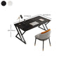 Modern Office Desk Antique Finish Writing Desk with Metal Legs