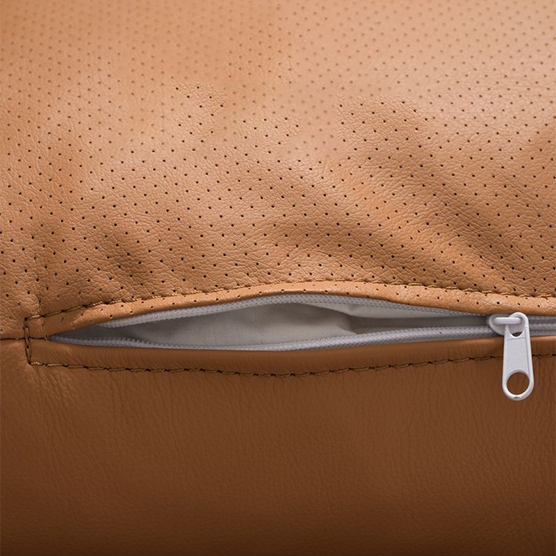 Genuine Leather Square Arm Bench Seating with Bolster Pillows Brown Settee Furniture Clearhalo 'furn' 'furn_sectionals' 'Furniture' 'furniture_sectionals' 'kitchen' 'kitchen_sectionals' 'Living Room Furniture' 'Sectionals' 1200x1200_7d02a13c-40e9-4ceb-b1ee-ebe0d167c7ba