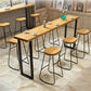 Solid Wood Bar Stool and Table Set 1/4/7 Pcs Black Iron Base Bar Table and Stools Clearhalo 'Bar Furniture' 'furn' 'furn_home_bar_bar_sets' 'Furniture' 'Home Bars & Bar Sets' 'home_bar_bar_sets' 'Kitchen & Dining Furniture' 1200x1200_7d04e01b-018b-497d-a4d9-5c68f435c41f