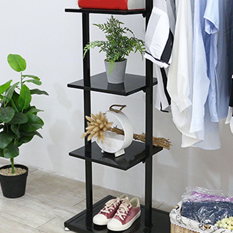 Contemporary Hall Stand with Clothes Rail Storage Shelves Coat Hanger Clearhalo 'Entry & Mudroom Furniture' 'furn' 'furn_hall_tree_coat_racks' 'Furniture' 'Hall Trees & Coat Racks' 'hall_tree_coat_racks' 1200x1200_7d050eaa-2eb9-4be6-be11-c2b32de1334a