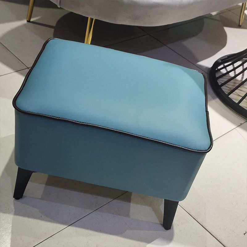 Mid-Century Modern Pouf Ottoman Faux Leather Upholstered Rectangle Ottoman with Chair Legs Clearhalo 'furn' 'furn_ottomans_poufs' 'Furniture' 'Living Room Furniture' 'Ottomans & Poufs' 'ottomans_poufs' 1200x1200_7d076253-9550-4af2-9efc-7466bea0fb3c