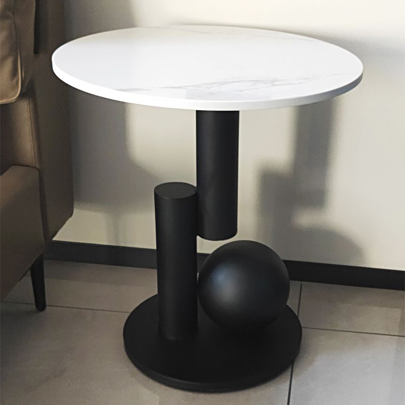 Piedistal Base Design Tavolo da lastra di roccia Top Oro nero/grigio/bianco Tavolino rotondo