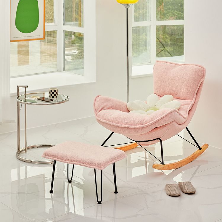 Chaise à bascule en cuir moderne chaise à bascule coussin amovible pour salle de dessin