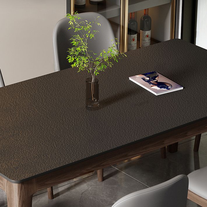 Modern Rectangle Stone Dining Table Solid Wood Legs for Dining Room Clearhalo 'Dining Tables & Seating' 'Dining Tables' 'dining_table' 'furn' 'furn_dining_table' 'Furniture' 'Kitchen & Dining Furniture' 1200x1200_7d0ca6a2-9e87-4e84-979d-3804426dcf80