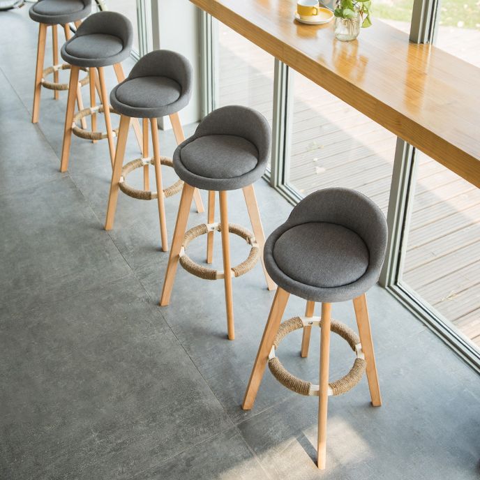 Scandinavian Matte Finish Upholstered Counter Height Stool Footrest Home Barstool Clearhalo 'Bar Furniture' 'Bar Stools' 'bar_stools' 'furn' 'furn_bar_stools' 'Furniture' 'furniture_bar_stools' 'Kitchen & Dining Furniture' 1200x1200_7d0f13f2-28d9-4672-87cb-e6acdbfd099f