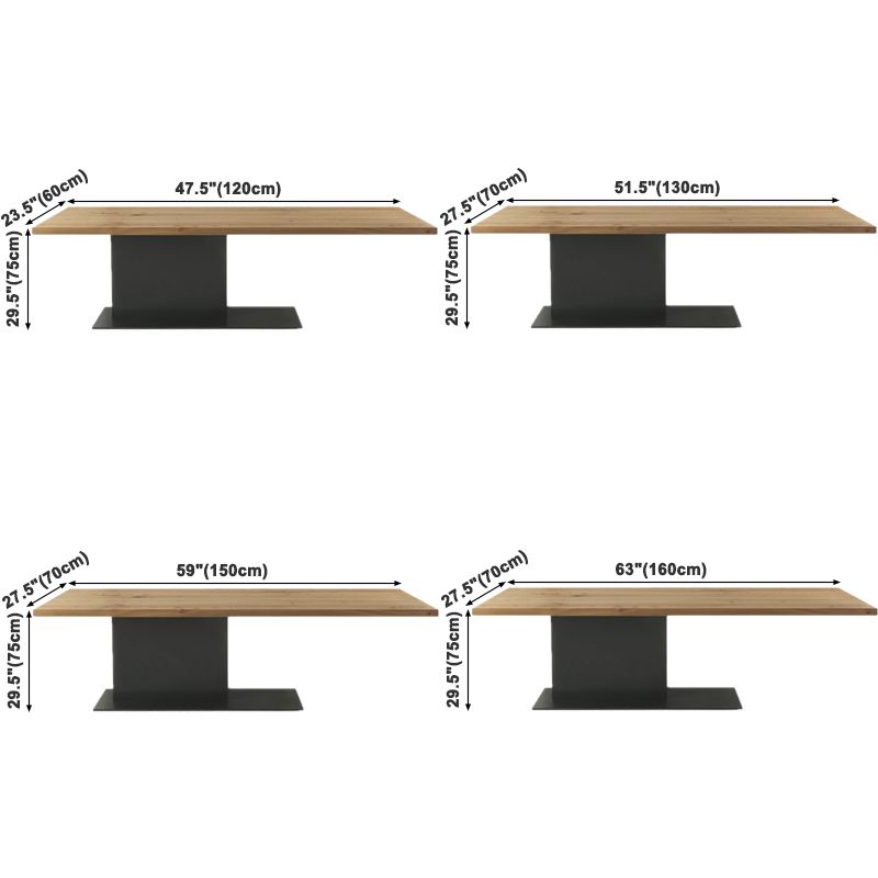 Metal Contemporary Free Form Dining Table Solid Wood Top Table for Dining Room Clearhalo ' dining_table' 'Dining Tables & Seating' 'Dining Tables' 'furn' 'furn_dining_table' 'Furniture' 'furniture_dining_table' 'Kitchen & Dining Furniture' 'kitchen&dining_furn' 'kitchen' 'kitchen_dining_table' 1200x1200_7d0f8757-cea2-4d2e-951d-3fc5a0bda9d7