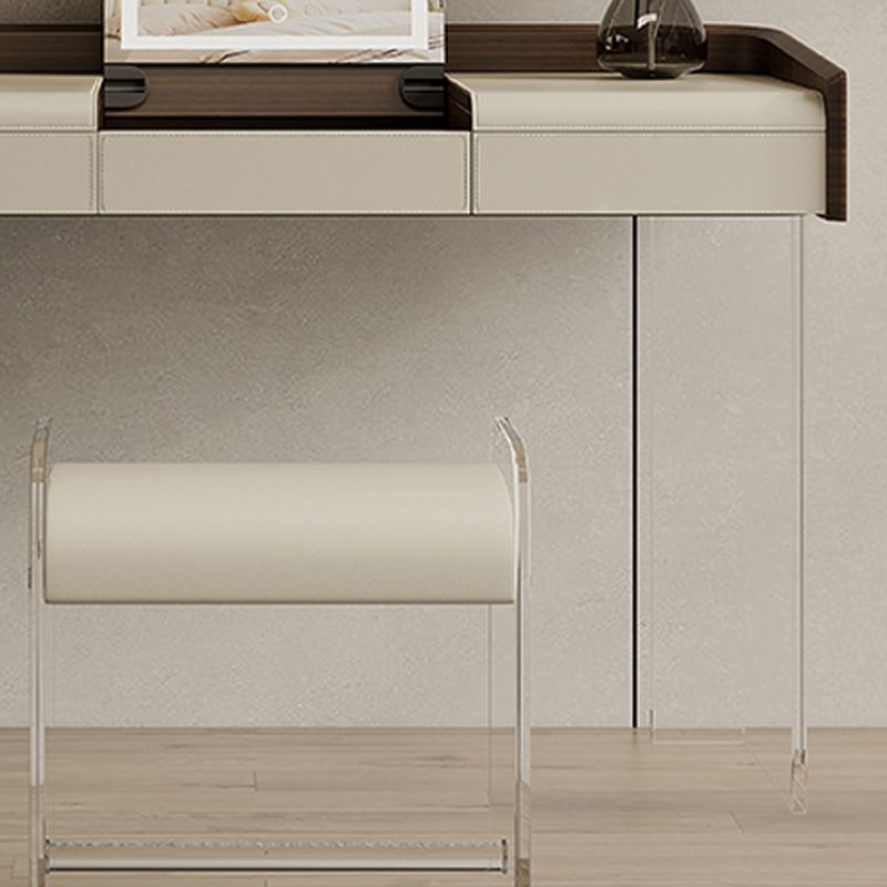 Tavolo da toeletta da toeletta in legno per trucco a flip-top con 5 cassetti