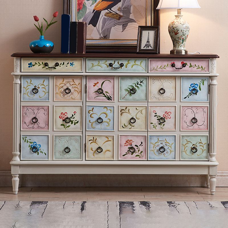 長方形の産業アクセントキャビネットウッドノブキャビネットの引き出し付き