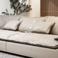 Contemporary Pillow Top Arm Living Room White Pillows Fabric Settee