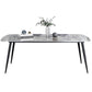 Sintered Stone Dining Table Industrial Style Black 4 Legs Base Rectangle Table for Dining Room Clearhalo ' dining_table' 'Dining Tables & Seating' 'Dining Tables' 'furn' 'furn_dining_table' 'Furniture' 'furniture_dining_table' 'Kitchen & Dining Furniture' 'kitchen&dining_furn' 'kitchen' 'kitchen_dining_table' 1200x1200_7d113154-807a-4a47-8cfa-aa11400aa65b