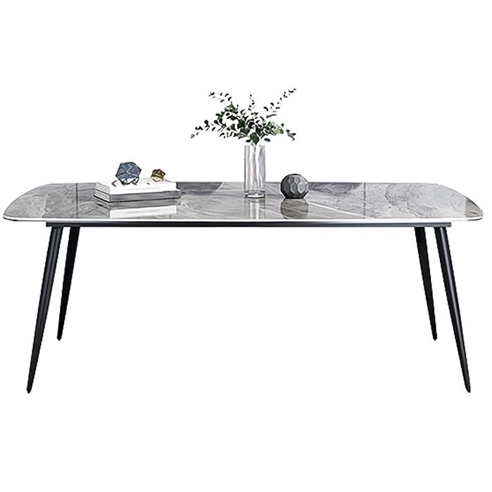 Sintered Stone Dining Table Industrial Style Black 4 Legs Base Rectangle Table for Dining Room Clearhalo ' dining_table' 'Dining Tables & Seating' 'Dining Tables' 'furn' 'furn_dining_table' 'Furniture' 'furniture_dining_table' 'Kitchen & Dining Furniture' 'kitchen&dining_furn' 'kitchen' 'kitchen_dining_table' 1200x1200_7d113154-807a-4a47-8cfa-aa11400aa65b