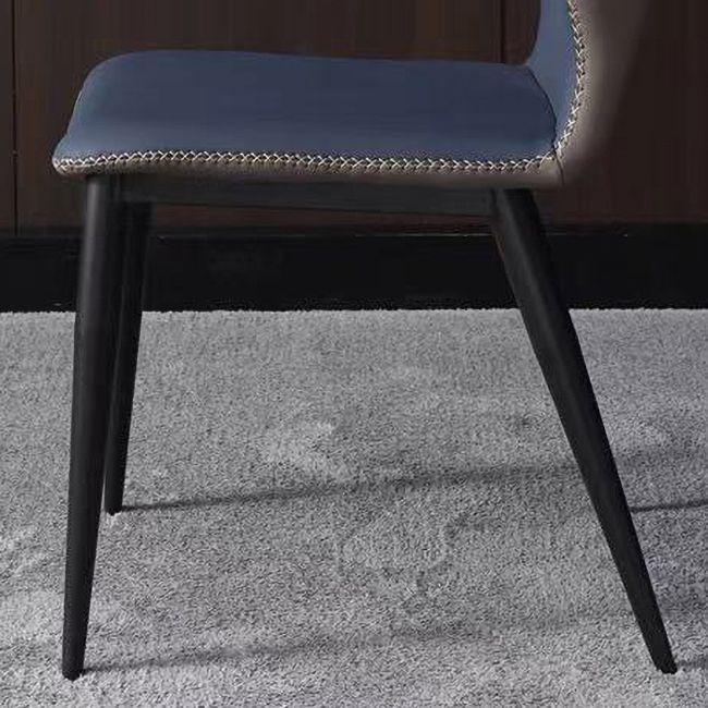 Contemporary Wingback Side Chair Matte Finish Leather Curved Chair for Brasserie Clearhalo ' kitchen&dining_furn' 'Dining Chairs' 'Dining Tables & Seating' 'dining_chair' 'furn' 'furn_dining_chair' 'Furniture' 'furniture_dining_chair' 'Kitchen & Dining Furniture' 'kitchen' 1200x1200_7d14080d-aa66-4435-8f8e-548c968673df