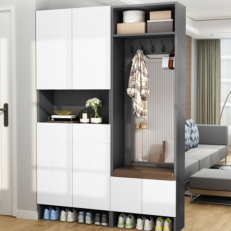 2- Drawer Wooden Contemporary Accent Cabinet with Doors and Shelves