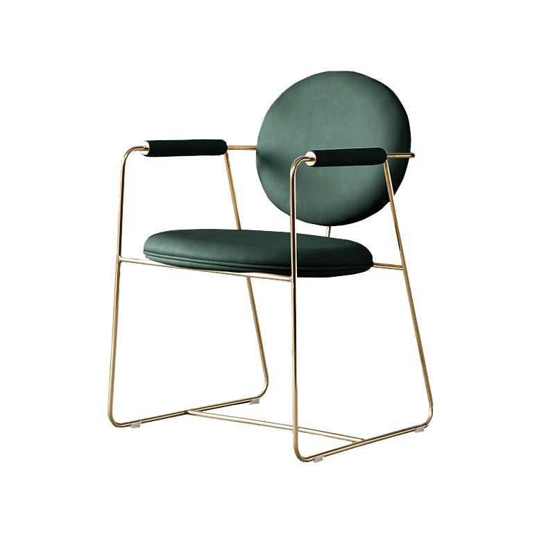 Silla de comedor tapizada de glamour patas doradas de la cocina