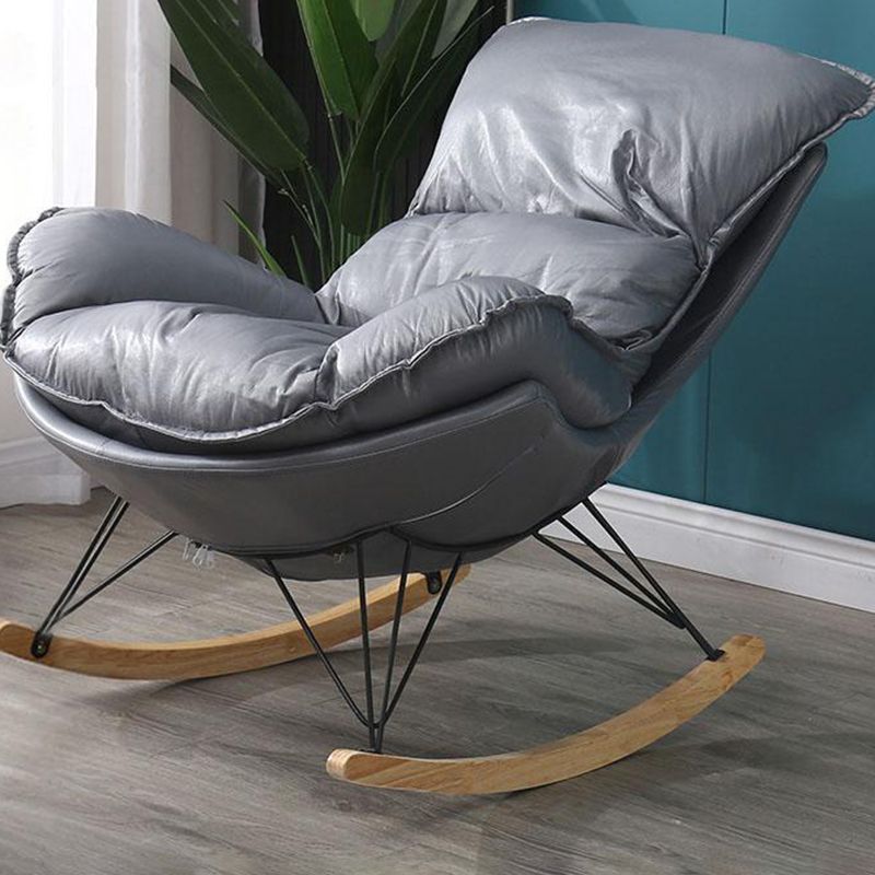 Chaise à bascule orange moderne chaise de culbuteur amovible avec ottoman