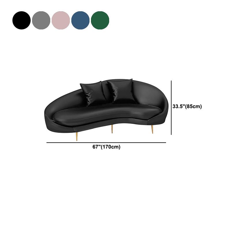 Contemporary Sloped Arm Sofa Velvet Curved Sofa for Living Room, Apartment