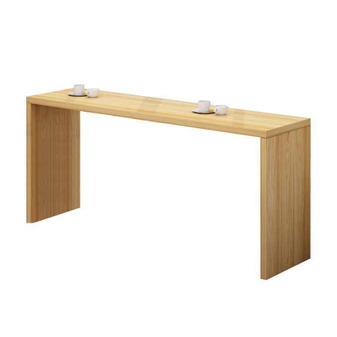 Table du bistrot en bois massif rectangle Table de pub moderne avec un double piédestal de nature
